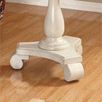 Round Wood Pedestal End Table with Scrolled Legs