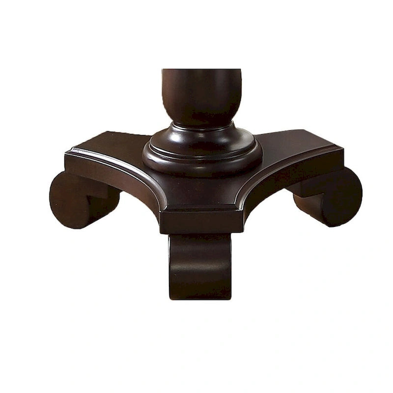 Round Wood Pedestal End Table with Scrolled Legs