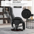 Modern Lounge Chair PU Leather Swivel Recliner Chair Padded Armchair with Footrest and Adjustable Backrest