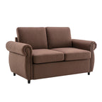 57.9 Pull-Out Sleeper Sofa Loveseat with Twin Size Memory Foam Mattress, Two USB Charging Ports