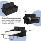 57.9 Pull-Out Sleeper Sofa Loveseat with Twin Size Memory Foam Mattress, Two USB Charging Ports