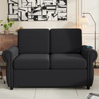 57.9 Pull-Out Sleeper Sofa Loveseat with Twin Size Memory Foam Mattress, Two USB Charging Ports