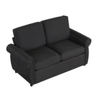 57.9 Pull-Out Sleeper Sofa Loveseat with Twin Size Memory Foam Mattress, Two USB Charging Ports