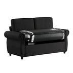 57.9 Pull-Out Sleeper Sofa Loveseat with Twin Size Memory Foam Mattress, Two USB Charging Ports