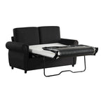 57.9 Pull-Out Sleeper Sofa Loveseat with Twin Size Memory Foam Mattress, Two USB Charging Ports