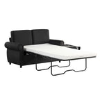 57.9 Pull-Out Sleeper Sofa Loveseat with Twin Size Memory Foam Mattress, Two USB Charging Ports