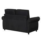 57.9 Pull-Out Sleeper Sofa Loveseat with Twin Size Memory Foam Mattress, Two USB Charging Ports