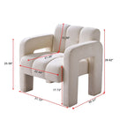 Upholstered Accent Chair 31.10 Wide Boucle Modern Accent Chair Side Chair Comfy Wide Armchair For Bedroom, Living Room