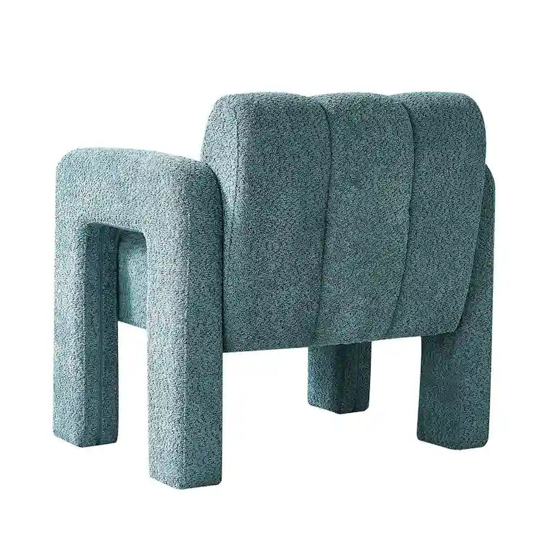 Upholstered Accent Chair 31.10 Wide Boucle Modern Accent Chair Side Chair Comfy Wide Armchair For Bedroom, Living Room