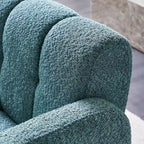 Upholstered Accent Chair 31.10 Wide Boucle Modern Accent Chair Side Chair Comfy Wide Armchair For Bedroom, Living Room