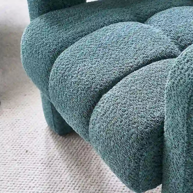 Upholstered Accent Chair 31.10 Wide Boucle Modern Accent Chair Side Chair Comfy Wide Armchair For Bedroom, Living Room