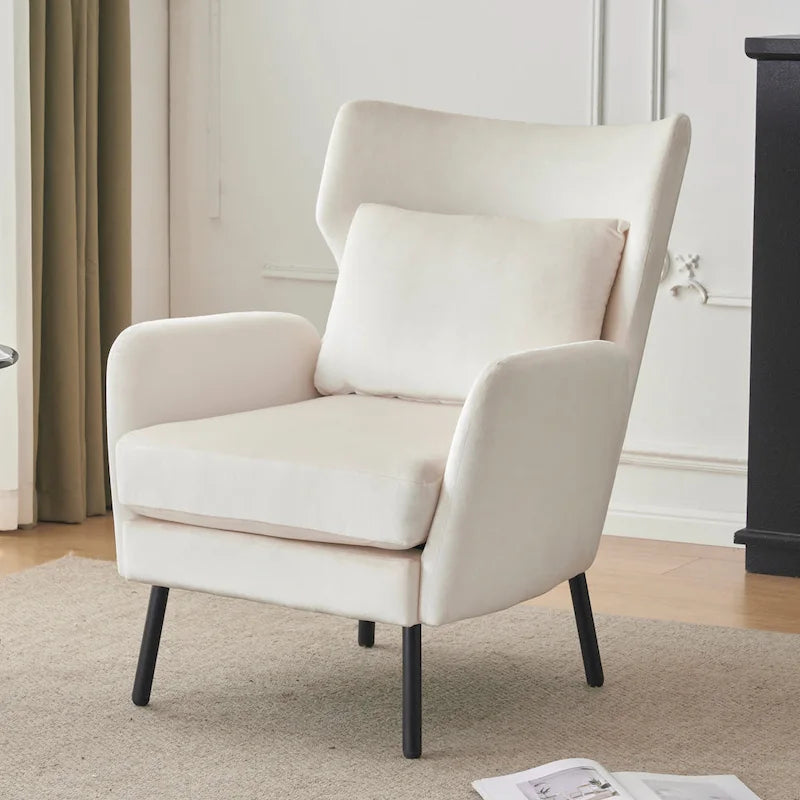 32 Wing Back Velvet Accent Chair