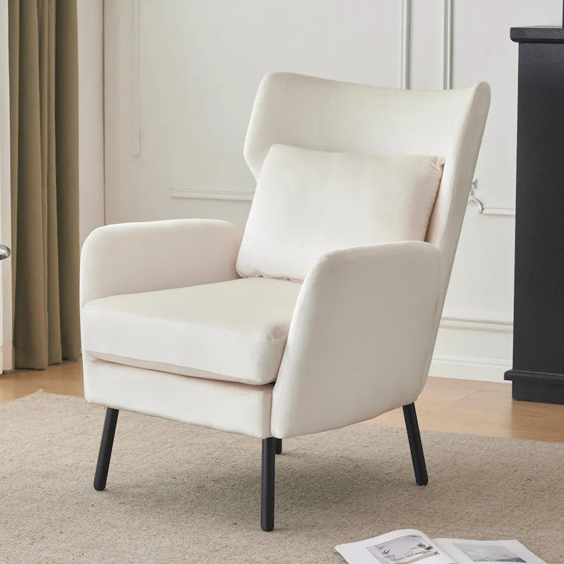 32 Wing Back Velvet Accent Chair