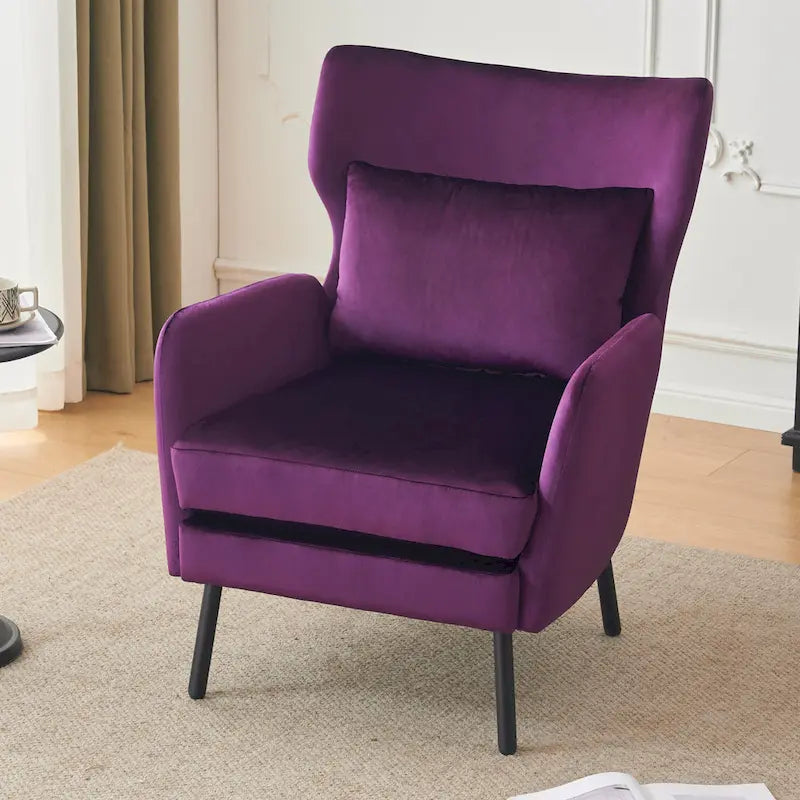 32 Wing Back Velvet Accent Chair