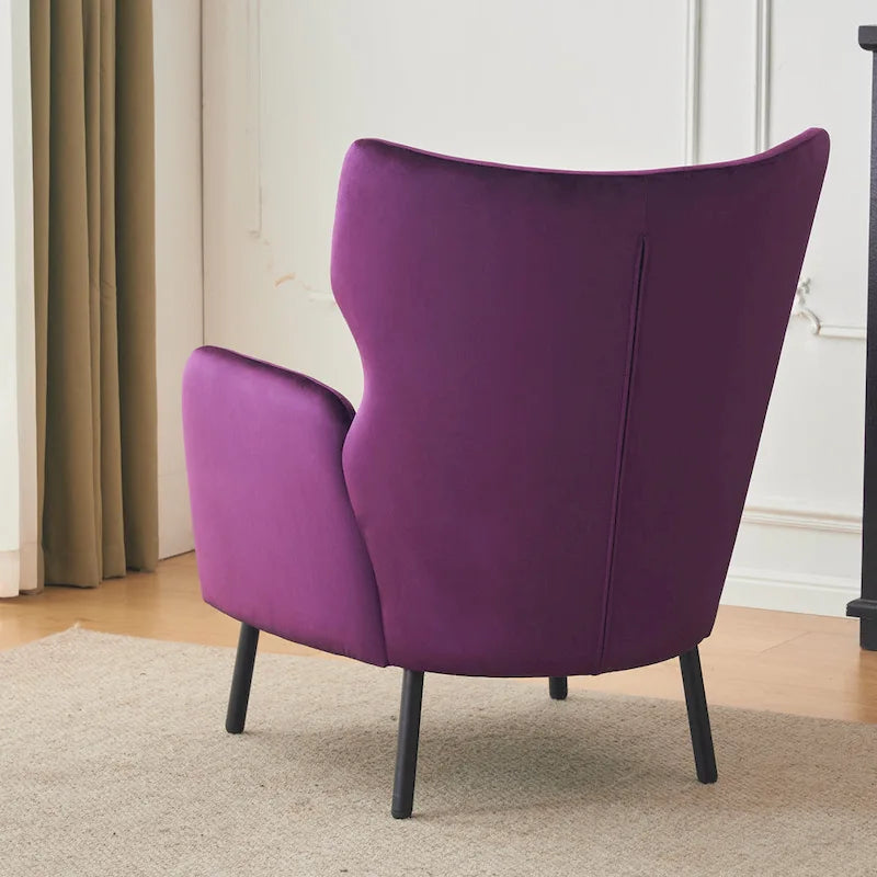 32 Wing Back Velvet Accent Chair