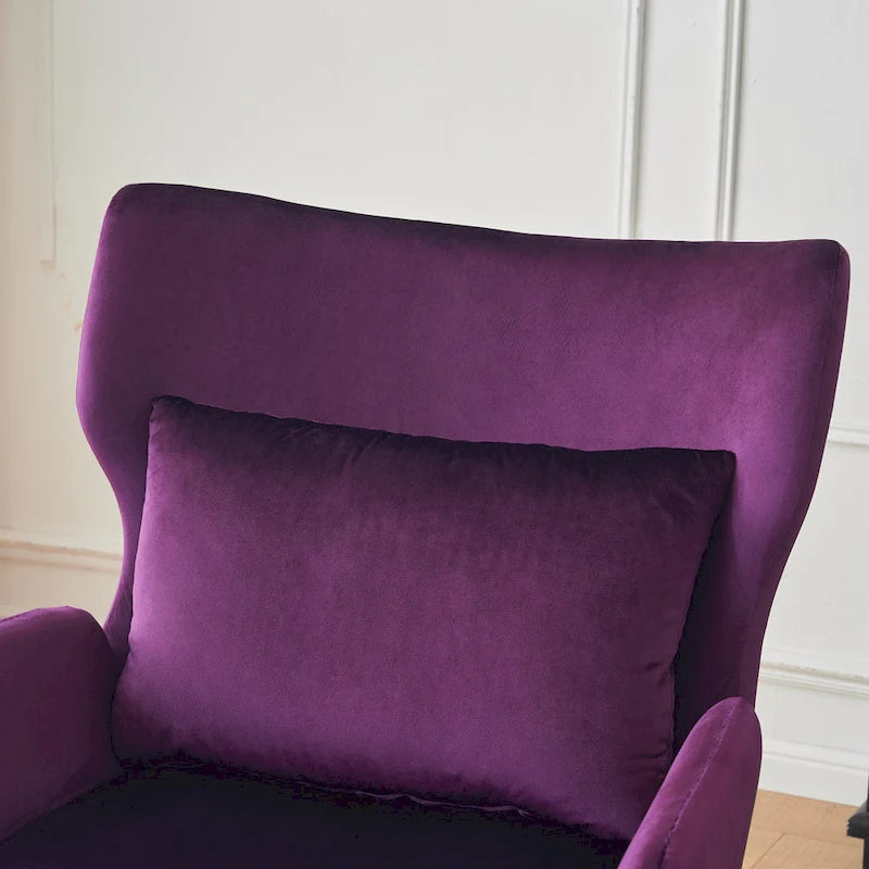 32 Wing Back Velvet Accent Chair