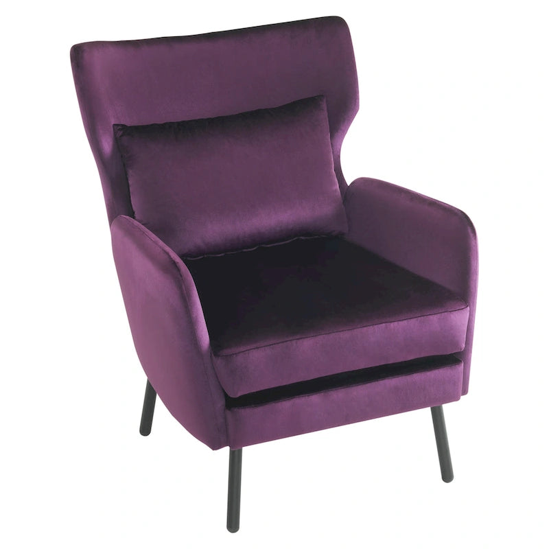 32 Wing Back Velvet Accent Chair