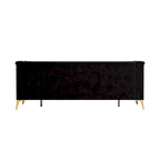 82 Velvet 3 Seater Chesterfield Sofa Couch with Gold Metal Legs, High Rebound Sponge and Removable Cushions