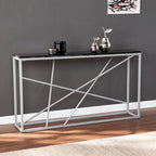 Faux Marble Skinny Console Table