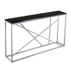Faux Marble Skinny Console Table