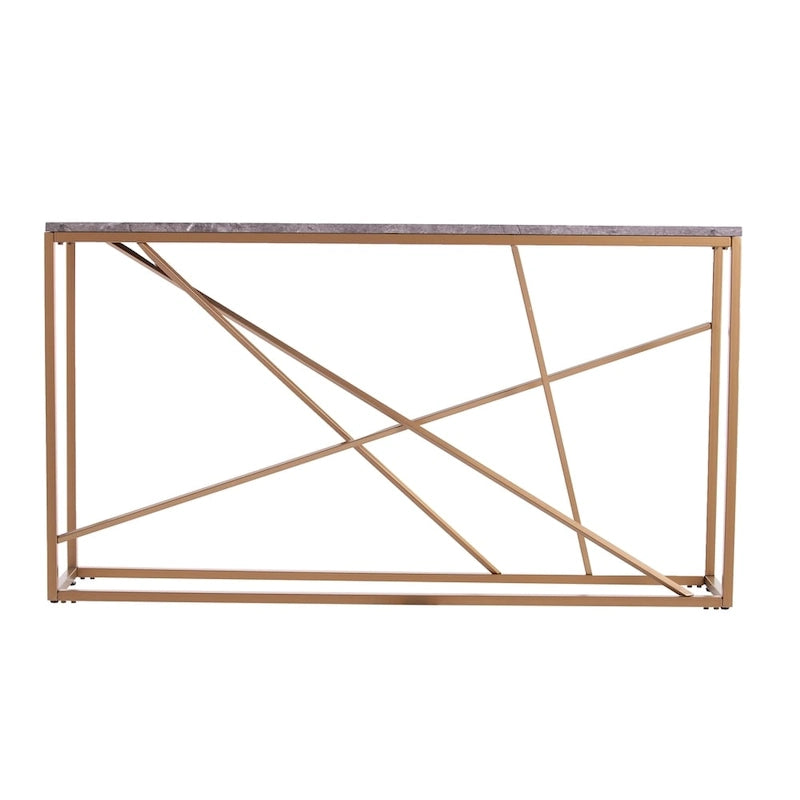 Faux Marble Skinny Console Table