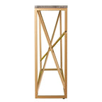 Faux Marble Skinny Console Table
