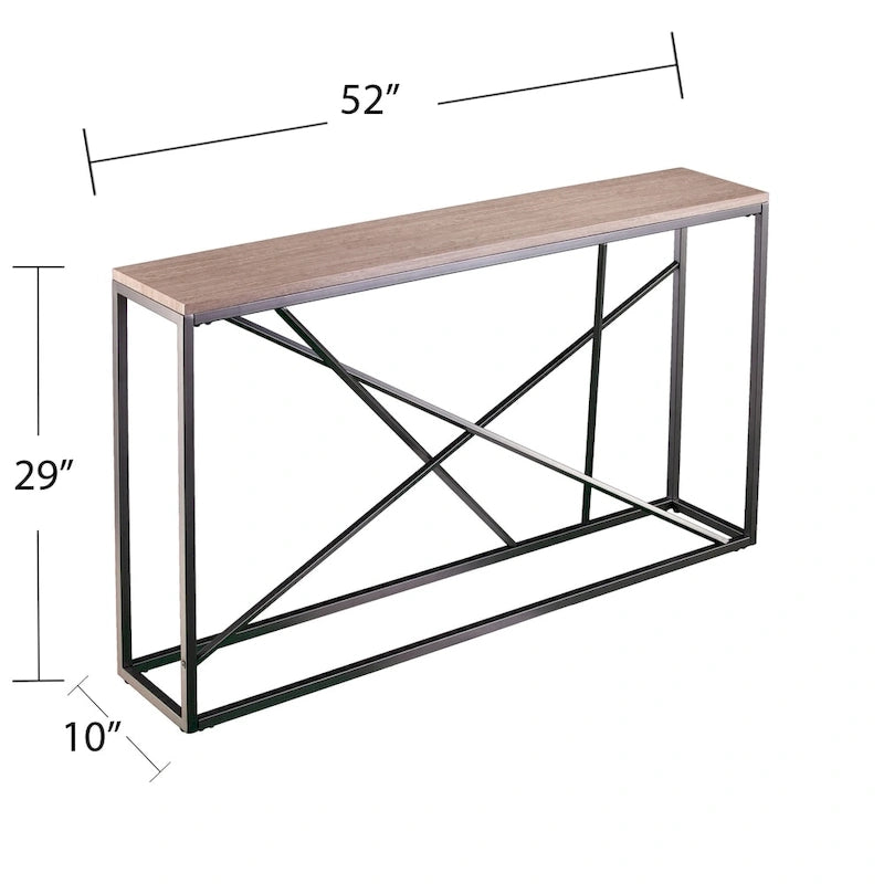 Faux Marble Skinny Console Table