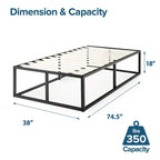 Black Metal Platforma Bed Frame