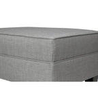 Squared Fabric Upholstered Welted Ottoman