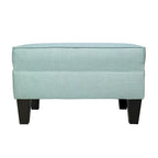 Squared Fabric Upholstered Welted Ottoman