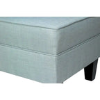 Squared Fabric Upholstered Welted Ottoman