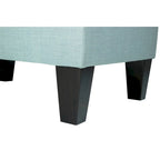 Squared Fabric Upholstered Welted Ottoman