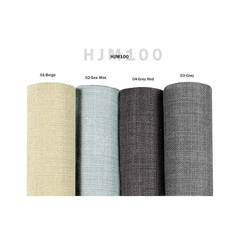 Squared Fabric Upholstered Welted Ottoman
