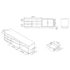 Contemporary Brown 63-inch Multi-functional Storage TV Console
