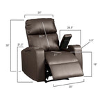 Modern Upholstered Faux Leather Power Recliner Chair