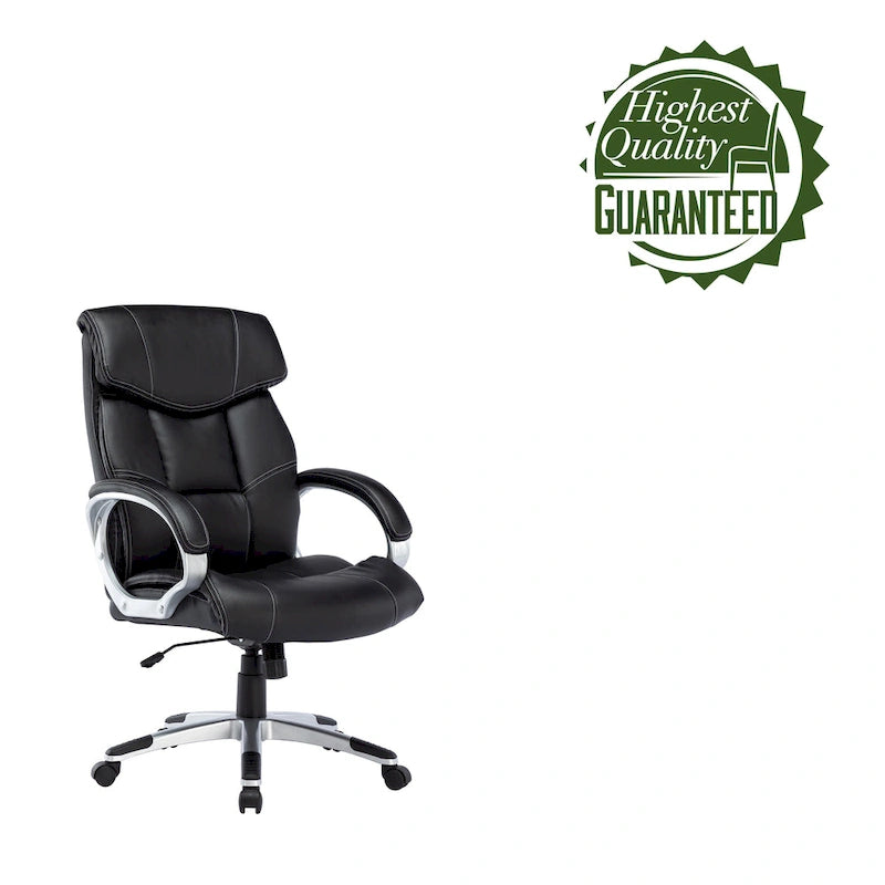 Executive Office Chair, PU Leather, Roller Wheels