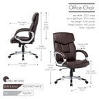 Executive Office Chair, PU Leather, Roller Wheels