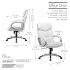 Executive Office Chair, PU Leather, Roller Wheels