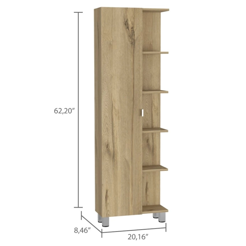 Mirror Linen Cabinet with 4Interior Shelves and 5 External Shelves