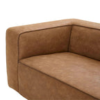 Modern Brown Blended Leather Sofa - 89.8W x 38.2D x 27.2H