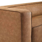 Modern Brown Blended Leather Sofa - 89.8W x 38.2D x 27.2H