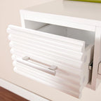 Modern White 2-drawer Floating Wall-mount Desk
