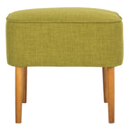 Mid-Century Green Linen Blend Ottoman