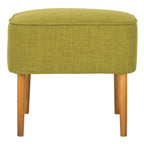 Mid-Century Green Linen Blend Ottoman