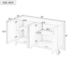 Sideboard with 4 Door Large Storage Buffet with Adjustable Shelves
