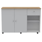 Kitchen Island Cart for Kitchen, Dining Room,White / Light Oak