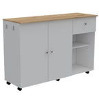 Kitchen Island Cart for Kitchen, Dining Room,White / Light Oak
