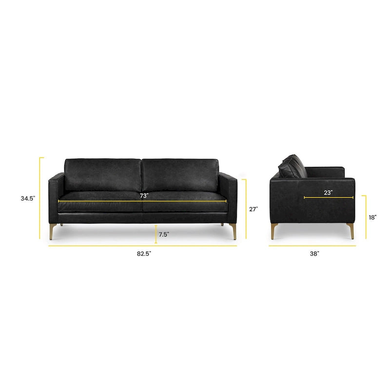 82.5 Sofa - Full Grain Genuine Leather