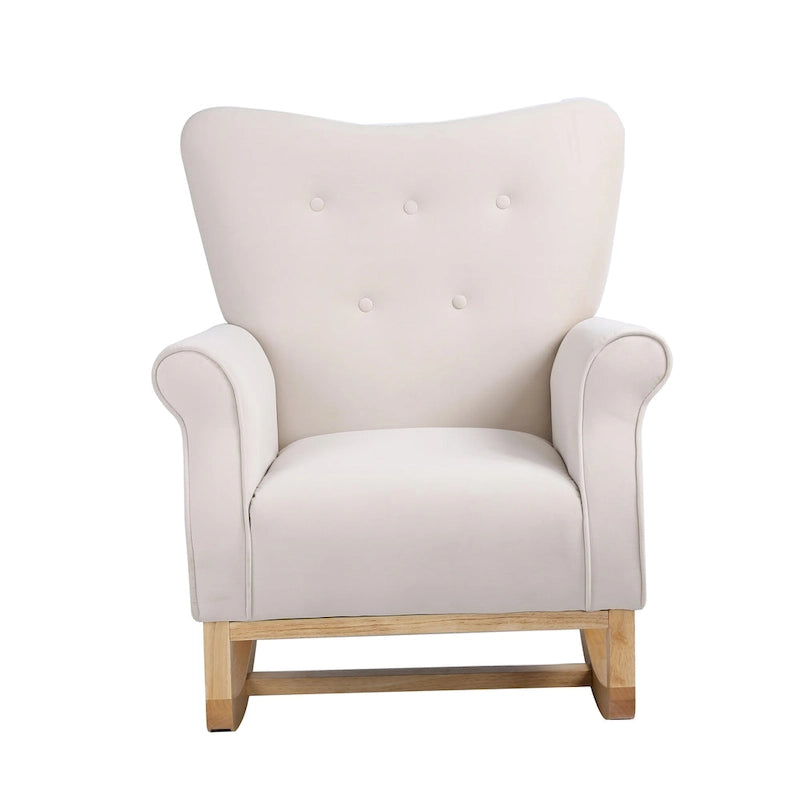 High Back Rocking Chair with Tufted Back