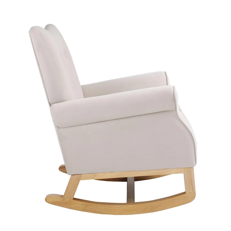 High Back Rocking Chair with Tufted Back